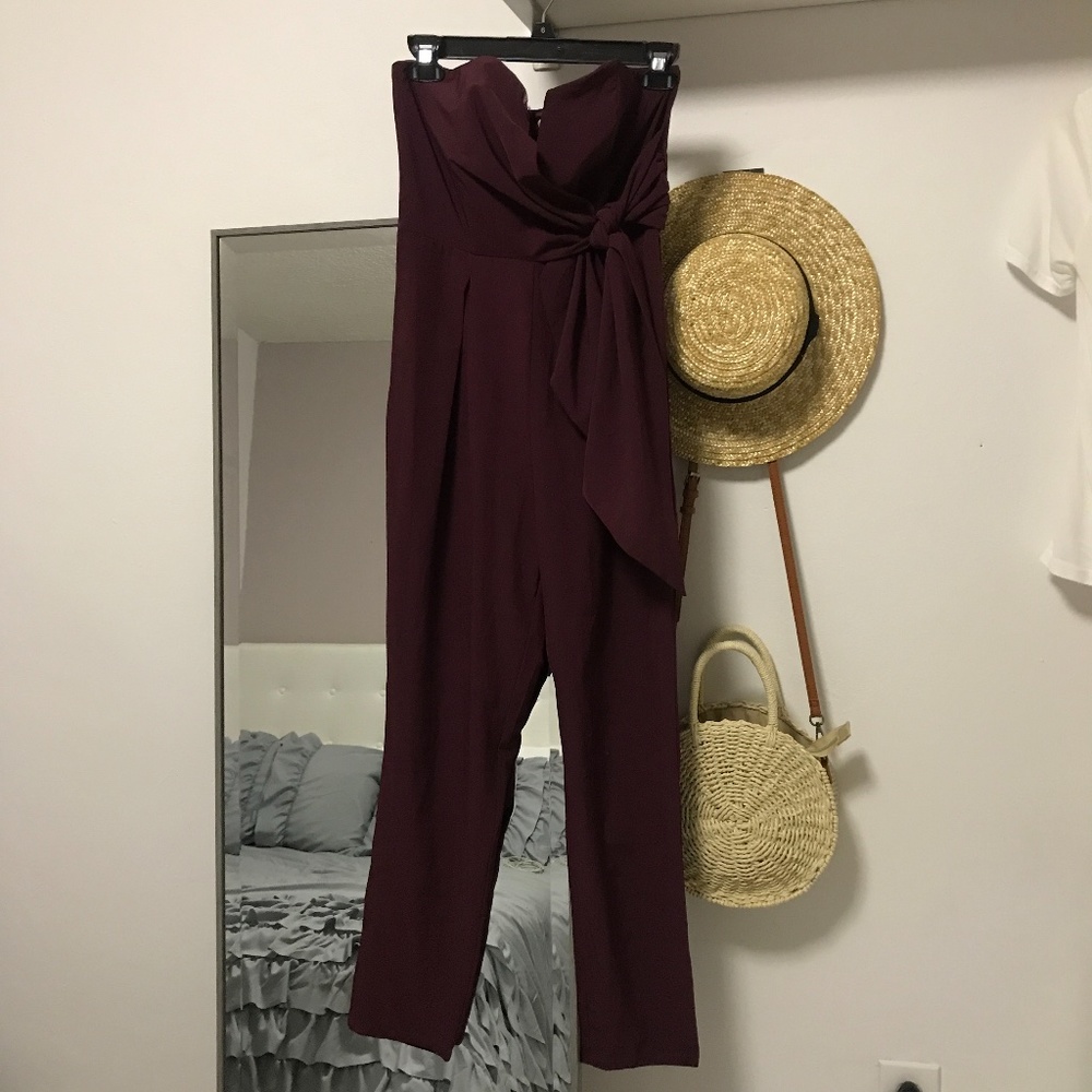 Plum Purple Strapless Jumpsuit